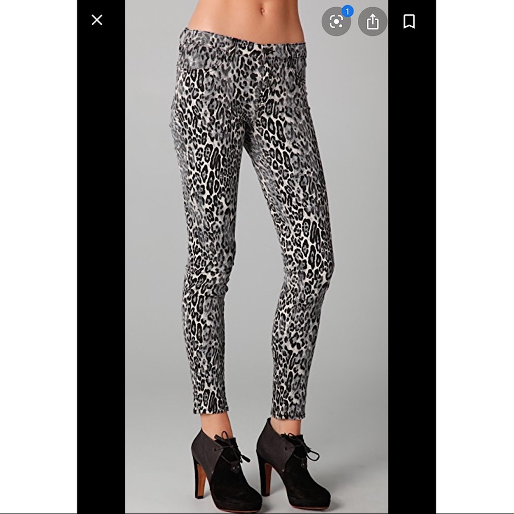 Anthropologie J Brand Snow Leopard Skinny Jeans